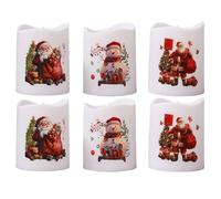 Generico Set di A LED di Natale - Santa Candeele A Batteria | Ornamenti Desktop, Caandele di Naatale 6X per Decorazioni per Vacanze di Nataale per Finestre