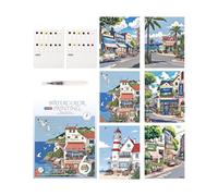 Generico Set di Acquerelli da Viaggio,12 colori con quaderno portatile,Pennello per acquerelli - per casa, studio, scuola, viaggi, auto, esterni, ceramica, murales, schizzi