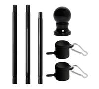 Generico Set di Aste Portabandiera in Acciaio, Telescopiche E Regolabili, Adatte per Casa, Patio, Camion O Giardino; Kit Resistente alla Ruggine con Installazione Semplice E Rotazione, per