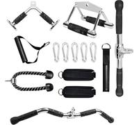Generico Set di Attacchi for Macchine for Cavi da 10 Pezzi, Sistema di Pulegge Cavi LAT Pull Down con Impugnatura A Forma di V, Impugnatura A Doppia D