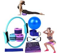 Generico Set di Attrezzature Pilates Nuovo, Kit Pilates, Pilates ringa e Ball Set, Accessori per Gli allenamenti Domestici, Cintura slassa Multifunzionale, Fasce da Yoga per Palestra