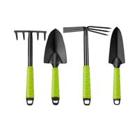 Generico Set di Attrezzi da Giardinaggio Pala Zappa erpice 1/3/4 Pezzi con Manico Rivestito in PP, Giardino Prato Terreno agricolo trapianto Bonsai(Orange)