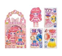 Genérico Set Di Bambole Magnetiche Vestire,Set per Miscelare E Combinare - Giocattolo Di Bambola Magnetica per Ragazze,per Bambini Alunni Amanti Prescolari Festa Casa Aula