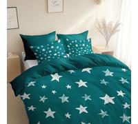 Generico Set di Biancheria da Letto di 2 Pezzi Stelle Astratte In Stile Minimalista, copripiumino in microfibra, Aghi Di Pino Verdi Set di biancheria da letto per per tutte le stagioni, 135 x 200 cm