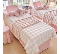 Generico Set di Biancheria da Letto per Salone di Bellezza, 4 Pezzi, Lenzuola con Angoli per Lettino da Massaggio con Foro per Il Viso, Lettino da Massaggio Riutilizzabile,Pink2,70x190cm(28x75inch)
