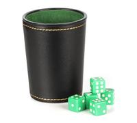 Genérico Set di bicchieri per dadi in pelle, set di dadi e tazze | Silenziosi in pelle PU, set con 5 su 6 lati, interno in feltro per bugiardi, giochi da tavolo, riunioni di famiglia