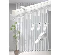 Generico Set di binari for Tende Ondulate impieghi gravosi,Binario da soffitto Pieghevole da 3,3piedi a 19,7piedi,Programma for scorrevoli la Privacy e Come divisorio Ambienti(Natural,290cm/9.5ft)