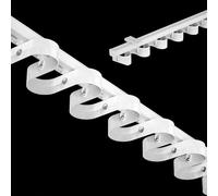 Generico Set di binari per Tende da soffitto Resistenti, Regolabili da 3,3 a 19,7 Piedi, binari a Scatto Bianchi con Nastro Adesivo, Sistema a traversa per divisorio, binari per Tende Resistenti (1,8