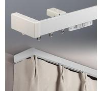 Generico Set di binari per Tende oscuranti con puleggia Magnetica - Montaggio a soffitto da 1 m/3,2 Piedi, Ideale per Camera da Letto, Ufficio, Hotel - Versatile divisorio a Binario Singolo per Il co