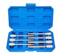 Generico Set di bussole a stella Torx extra lunghe, 7 pezzi, T25-T60 e materiale S2, attacco da 3/8", lunghezza 110 mm