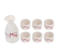 Generico Set di Caraffa da Sake in Materiale Ceramico Ispirato al Giappone | Tazze Abbinate, Design Curato, per Riunioni Private, Bar, Acqua, Sake e Bevande Alcoliche