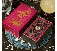 Generico Set di Carte dei Tarocchi Vintage, Design Mistico in Rosa e Verde, con Illustrazioni Dorate e Guida