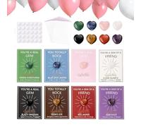 Generico Set di Cartoline di Auguri per San | 28 Pezzi Favore Per Feste Scolastiche In on Cristalli,Carte Di San Con Gemme A Forma Di Cuore | Per Feste Di Compleanno Asili E Bambini