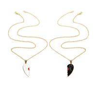 Genérico Set di collana da donna, due pezzi, ciondolo d'amore, gioiello 'amicizia ricordo per donne, uomini, famiglie, colleghi, in viaggio e a casa