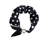 Generico Set di Collana di Perle con Sciarpa Quadrata con Chiusura Magnetica, Scaldacollo Versatile per la Primavera e L'Estate