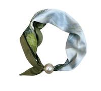 Generico Set di Collana di Perle con Sciarpa Quadrata con Chiusura Magnetica, Scaldacollo Versatile per la Primavera e L'Estate(Color8)