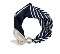 Generico Set di Collana di Perle con Sciarpa Quadrata con Chiusura Magnetica, Scaldacollo Versatile per la Primavera e L'Estate