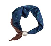 Generico Set di Collana di Perle con Sciarpa Quadrata con Chiusura Magnetica, Scaldacollo Versatile per la Primavera e L'Estate(Color7)