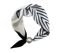 Generico Set di Collana di Perle con Sciarpa Quadrata con Chiusura Magnetica, Scaldacollo Versatile per la Primavera e L'Estate