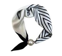 Generico Set di Collana di Perle con Sciarpa Quadrata con Chiusura Magnetica, Scaldacollo Versatile per la Primavera e L'Estate