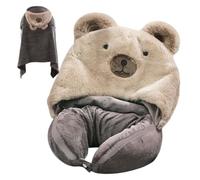Generico Set di coperte per cuscini da viaggio per il collo | Cuscino e coperta da viaggio 2 in 1 | da per aereo, in auto, volo lungo, da utilizzare come cuscino per la testa o coperta