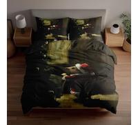 Generico Set di copripiumini 3D con design di ratto intelligente in costume rosso di Babbo Natale, microfibra morbida e traspirante, include 1 copripiumino e 2 federe, regali di Natale.