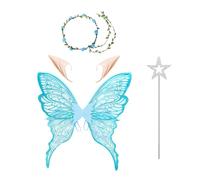 Genérico Set di costume con ali e ali per Halloween, accessori elastici e per la pelle, per eventi festivi, feste di gala e sfide di personaggi