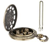 Generico Set di dadi fantasy - supporto per orologi vintage, custodia RPG di viaggio | Box di in poliedro decorativo, dadi di stoccaggio in miniatura per la campagna di da da da