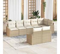 Generico Set di divani con Cuscino 8 PCS Beige e Crema polyrattan,Beige,71.2kg,3355440