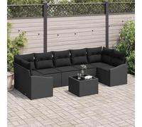 Generico Set di divani con Cuscino Nero 55 x 55 x 37 cm polyrattan,Nero,63.9kg,3346643
