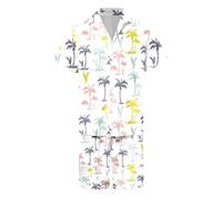 Genérico Set di Due Pezzi Camicia a Manica Corta e Pantaloni Corti Hawaiano Casual Uomo Costume da Spiaggia Vestito Casual Casa Set Pigiama Confortevole, bianco, XL