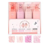 Generico Set di evidenziatori - 4 pennarelli glitterati, design estetico liscio 'inchiostro resistente alle sbavature, asciugatura rapida e flusso uniforme, fusto di resistente e rob