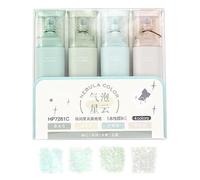 Generico Set di evidenziatori - 4 pennarelli glitterati, design estetico liscio 'inchiostro resistente alle sbavature, asciugatura rapida e flusso uniforme, fusto di resistente e rob