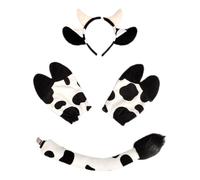 Generico Set Di Fascia E Coda Con Orecchie Di Mucca, Corna Pelose E Guanti Da Zoccolo, Accessorio Per Costume Cosplay Therian Per La Mascherata Di Halloween Per Adulti