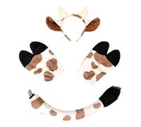 Generico Set Di Fascia E Coda Con Orecchie Di Mucca, Corna Pelose E Guanti Da Zoccolo, Accessorio Per Costume Cosplay Therian Per La Mascherata Di Halloween Per Adulti