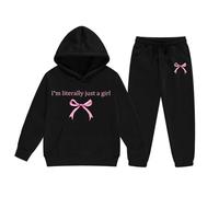 Generico Set di Felpe per Ragazze E Bambine,2 Pezzi Abbigliamento da casa Maniche Lunghe Girocollo Felpa con Cappuccio Zip/Pullover Chic Ed Elegante 2-14 Anni Completo Bambina
