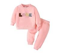 Generico Set di Felpe per Ragazze E Bambine Abito da Bambina Chic Ed Elegante Cordinata Felpa Full Print E Pantalone Set di Abbigliamento per Ragazze Chic Ed Elegante 2-14 Anni Completo Bambina
