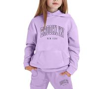 Generico Set Di Felpe Per Ragazze E Bambine Felpa Pullover A Maniche Lunghe Con Cappuccio Zip/Pullover Bambina/Baby Body Ragazzi Abbigliamento Tute Sportive Bambina 3-15 Anni