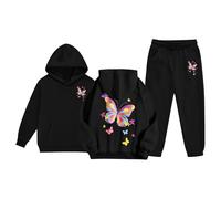 Generico Set Di Felpe Per Ragazze E Bambine Felpa Pullover Completo Da 2 Pezzi Costume Giacche Pantaloni Con Tasca Bambina/Baby Body Abbigliamento Autunno Inverno Regalo