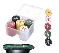 Generico Set di fiches da poker sfuso - Pacchetto gettoni da gioco, collezione di monete da gioco, di indicatori di valore organizzato, soluzione di archiviazione con custodia protettiva | Eventi di