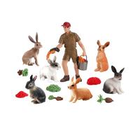Generico Set di Figurine di Coniglietti | 13 Figure Giocattolo Educative di Animali da Fattoria - Figure di Conigli Giocattoli,per torte, feste di compleanno e decorazioni primaverili