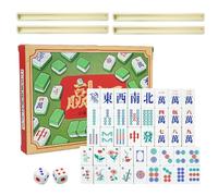 Genérico Set di gettoni Mahjong | Gioco tradizionale portatile Mah Jong, mini set Mahjong da viaggio, per donne e uomini, riunioni di famiglia, all'aperto, campeggio, piscina, golf, montagna