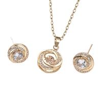 Generico Set di gioielli da donna con orecchini a cuore di moda, collana con ciondolo a forma di cuore, ciondolo con moissanite da un carato, collana lussuosa leggera in argento