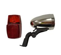 Generico Set di LUCI Anteriore + Posteriore A LED per Tutte Le Biciclette - GRAZIELLA - Olanda - Vintage - ETC. (Luce Anteriore Attacco Forcella e Luce Posteriore Attacco parafango)