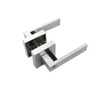 Generico Set Di Maniglie For Porte Con Leva Di Blocco For La Privacy - Maniglia For Porte Esterne Quadrata In Lega Di Alluminio E Rame For Edifici E Case(Nickel silver)