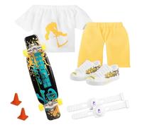 Generico Set di mini dita | Finger Scooter Mini Skateboard con pantaloni e scarpe | Mini Finger Skateboard Toy Deck Board per Boy Child Kids