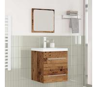 Generico Set di mobili per Il Bagno con cassetto 2 PCS Legno Vecchio,Marrone,23.7kg,3393507