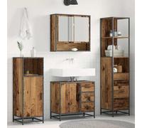 Generico Set di mobili per Il Bagno con cassetto 3 PCS Legno Vecchio,Mobili,Set di mobili,Set di mobili per bagno-3402521