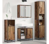 Generico Set di mobili per Il Bagno con Lo scaffale 3 PCS Legno Vecchio,Marrone,79.83kg,3402360