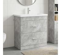 Generico Set di mobili per Il Bagno Grigio Cemento 81 x 40 x 84,5 cm,Armadietti e portaoggetti,Componenti di arredo,Componenti di arredo bagno-3404377